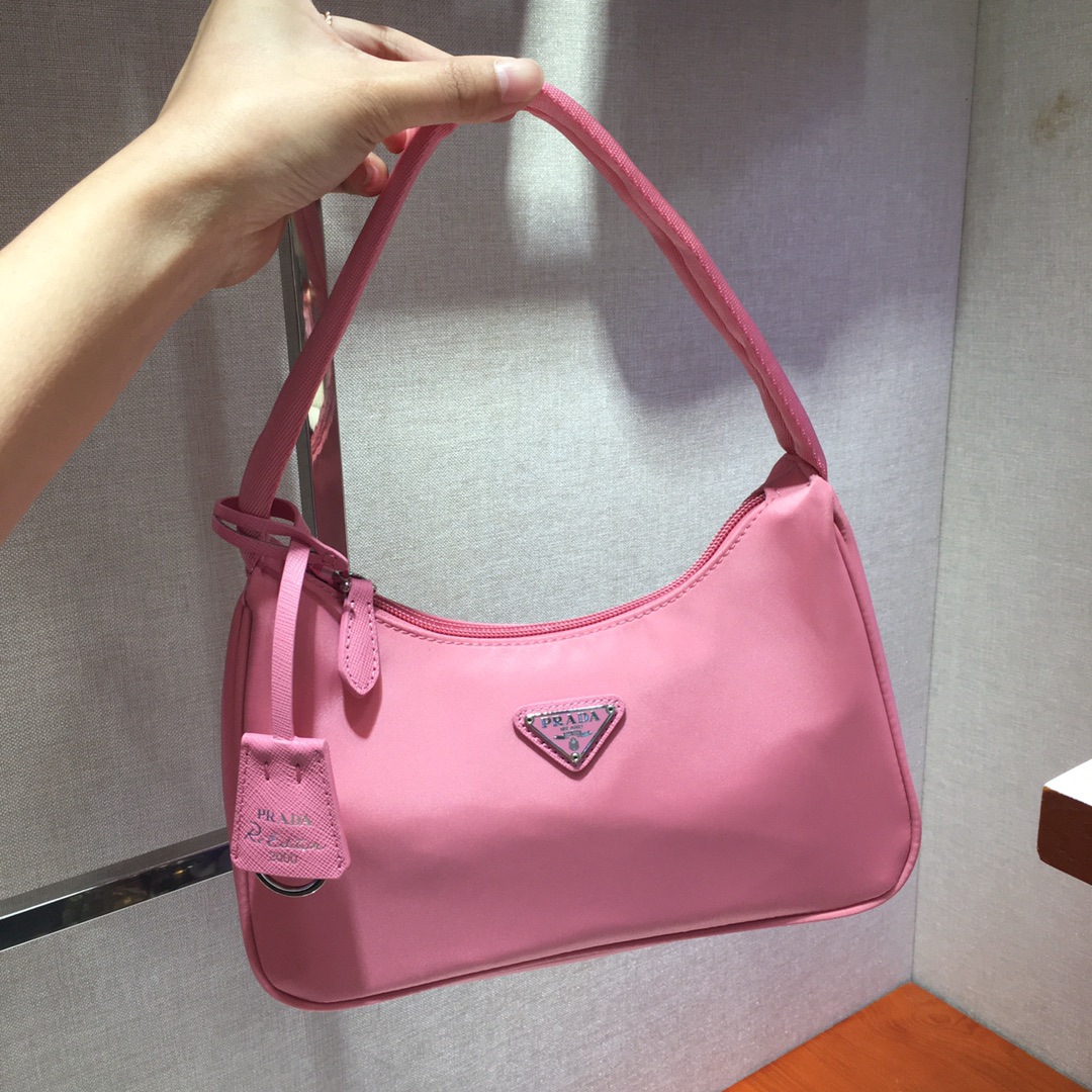 Prada Mini Re Nylon Re Edition 2000 Hobo Bag Handbag Pink 1NE515